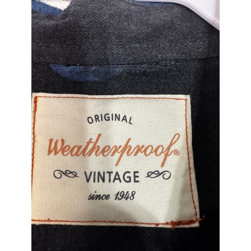 Weatherproof Vintage Mens Blue Black Buffalo Plaid Flannel Shirt Medium M - Picture 5 of 10